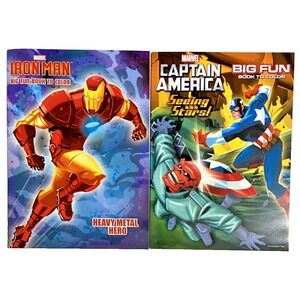 Marvel IRON MAN & CAPTAIN AMERICA Big Fun‎ Books To Color